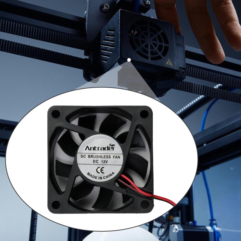 Antrader 3-Pack 60mm x 60mm x 15mm 6015 12V Brushless DC Cooling Fan 2pin for DIY 3D Printer Extruder Humidifier - Image 4